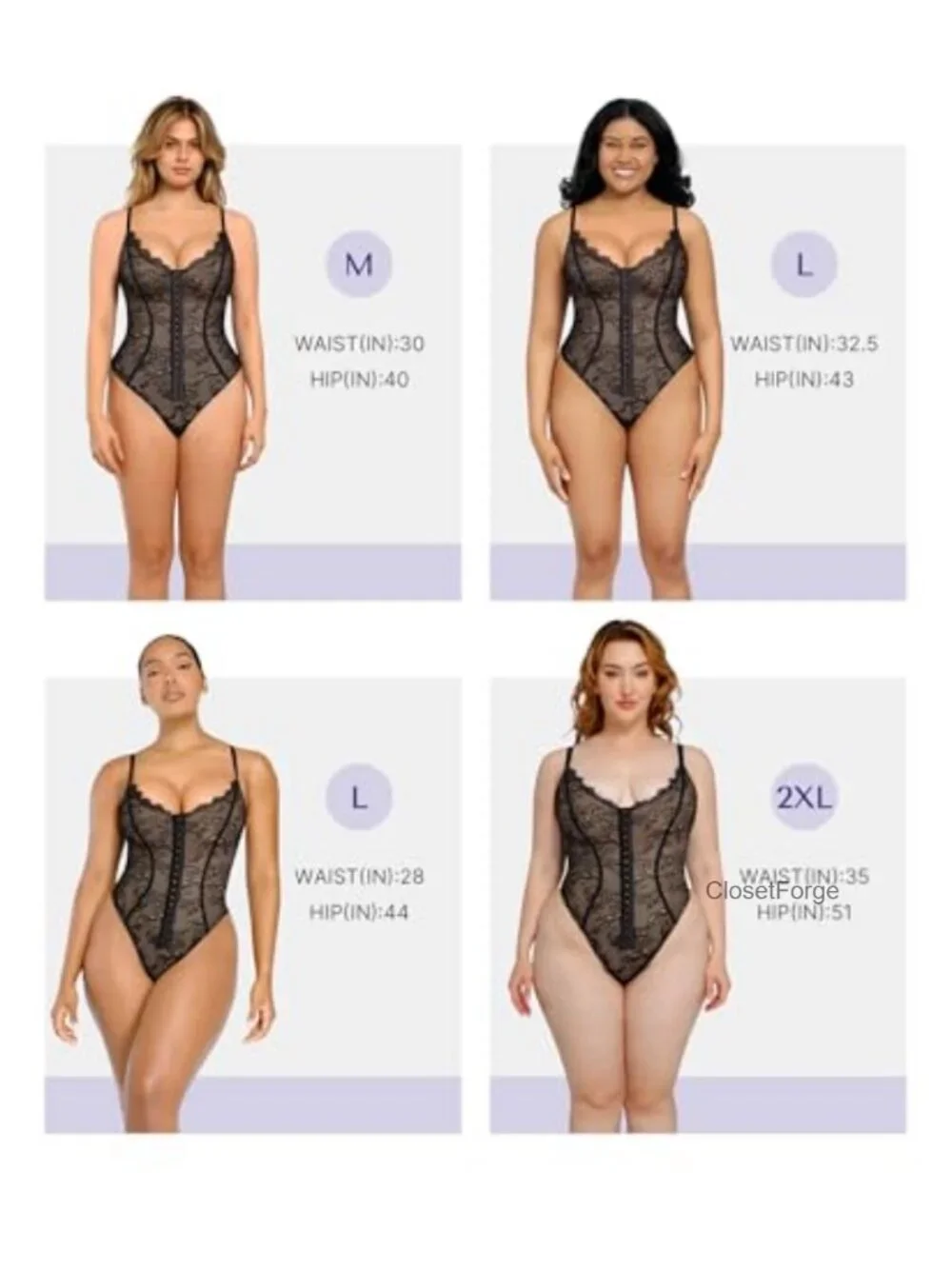 Lace Shapewear Bodysuit for Women Tummy Control Thong Backless